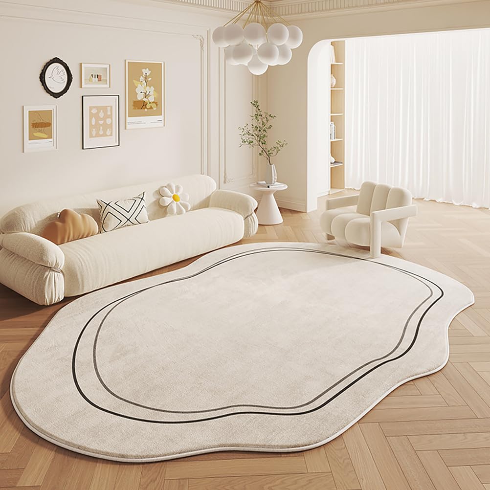 Tappeto moderno antiscivolo a forma di nuvola per soggiorno e camera da letto, lavabile, in finta lana, per cameretta dei bambini, grigio e bianco, 80 x 160 cm