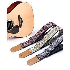 Sangle de guitare, 5,1 cm de large, sangle jacquard, extrémités en cuir, vintage, classique, rétro, broderie… - Les Beatles, Paul McCartney, John Lennon, RIngo Starr, George Harrison Sangle de guitare, 5,1 cm de large, sangle jacquard, extrémités en cuir, vintage, classique, rétro, broderie… – Image 5