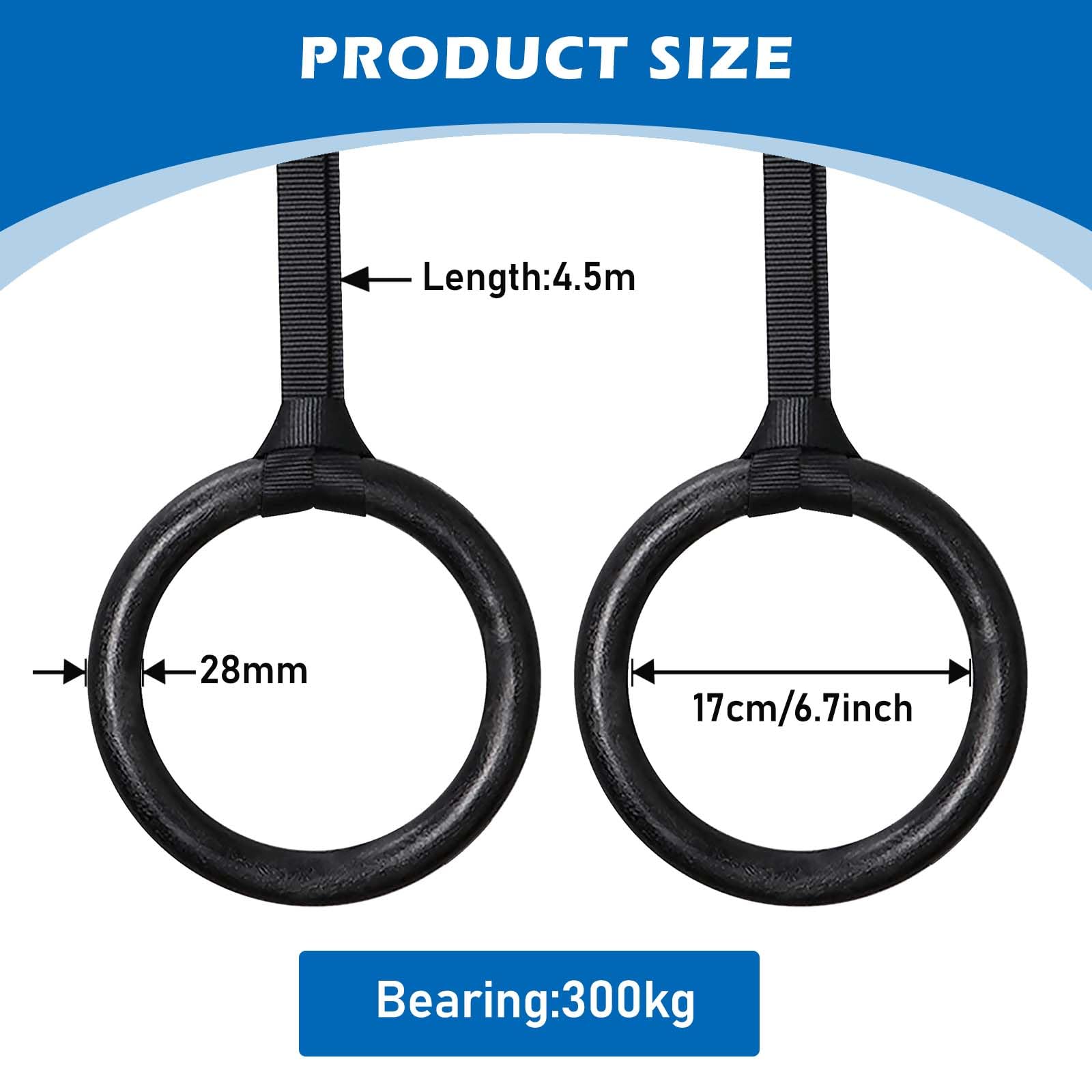 Nizirioo Anelli da Ginnastica in Legno, Anelli Ginnastica Legno, Anelli Calisthenics, per La Casa O Le Palestre Gli Anelli da Ginnastica Professionali Sono Adatti per Pull-Up(28mm)