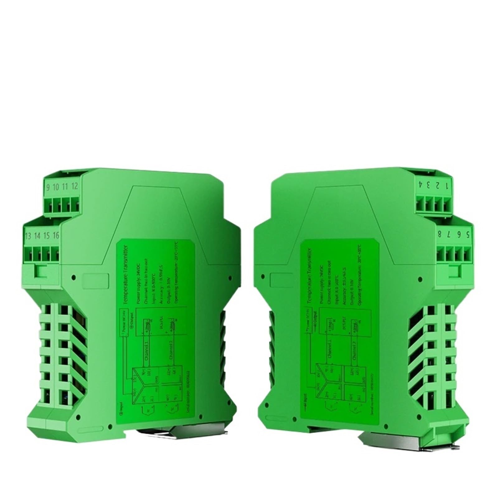 1 trasmettitore di temperatura PT100 0-100℃ 0-200℃ RTD PT1000 convertitore di temperatura 4-20mA 0-10V 0-5V RS485 DIN trasduttore di temperatura DC24V(2 In 2 Out,0-5V)