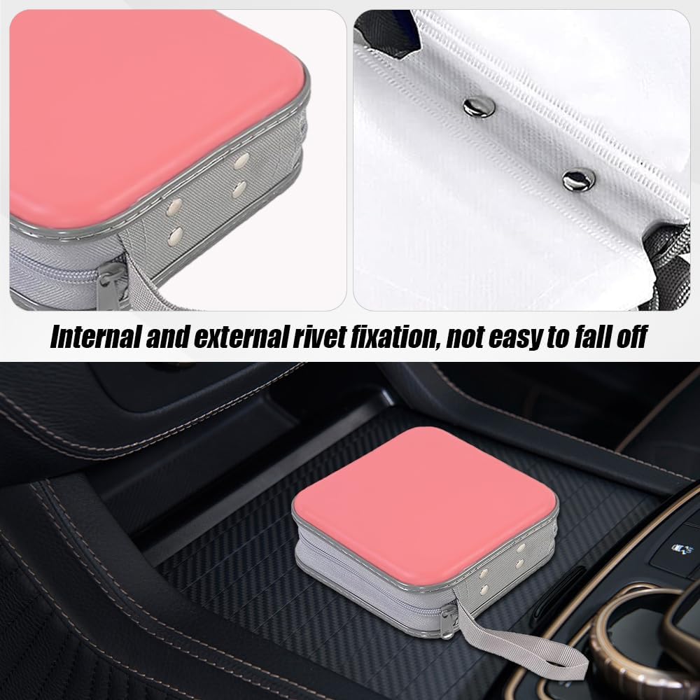 Hard Plastic CD Case 48 Capacity, Portable Zipper DVD Storage Wallet, Large Capacity Disc Holder Organizer for Car Home Travel image 4