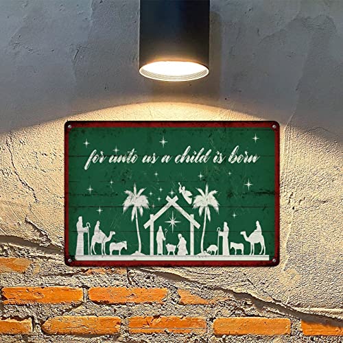 Plaque murale vintage en métal Nativité décorative de naissance de Jésus - 5