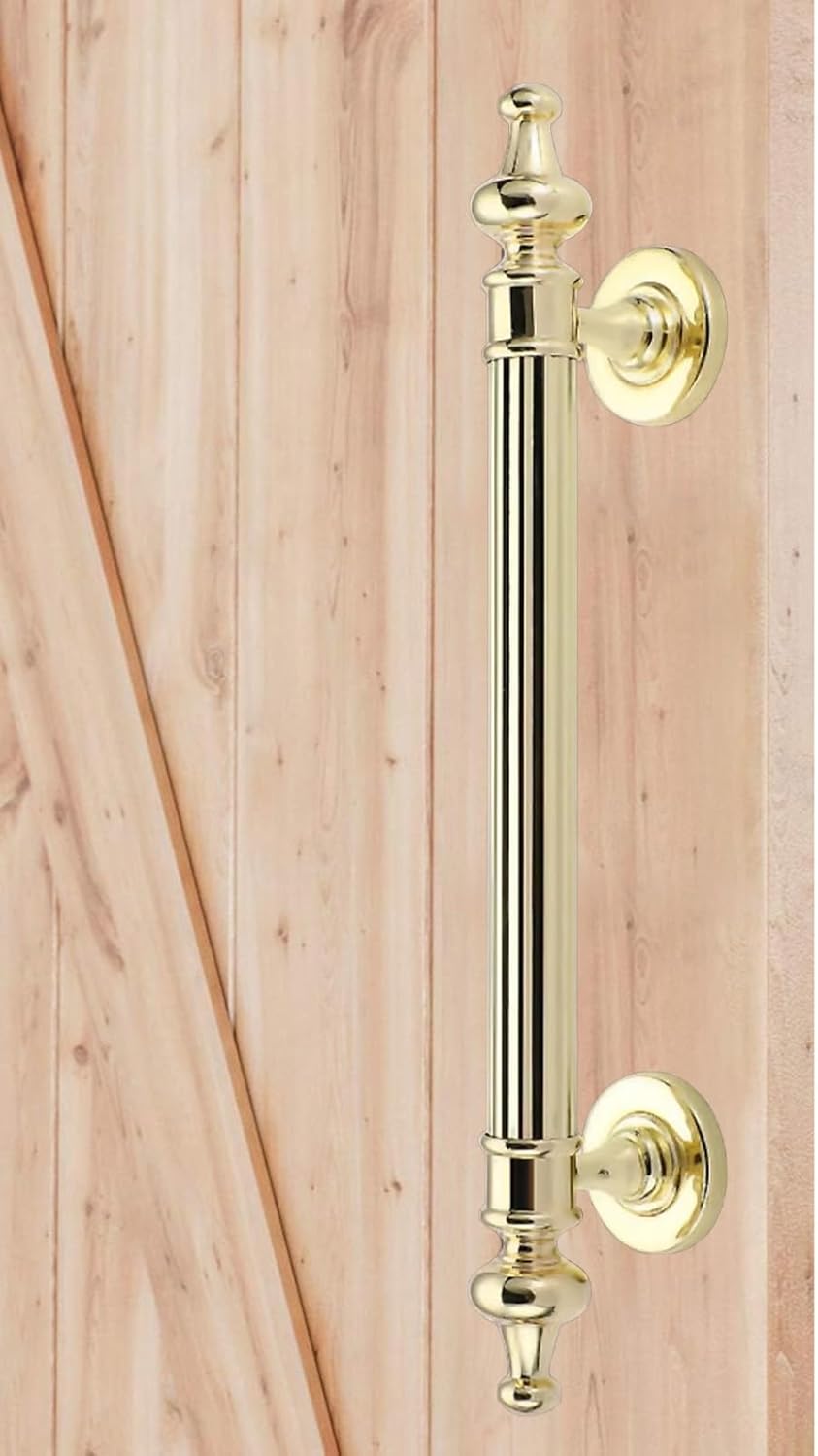 Vintage Barn Door Handle Hardware - Stainless Steel Pull Handle Replacement for Gates, Sheds, Cabinets & Garages (Gold, 34.5cm / 13.5") - Perfect for Rustic Home Decor