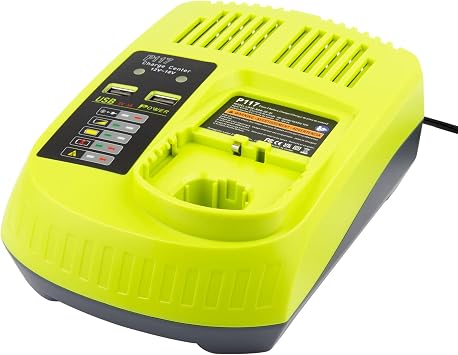 18V Rapid Charger Replacement for Ryobi P117 12V-18V Battery One+ Battery P102 P108 P189 P197 P103 P105 P107 P190 P191 PBP002 PBP005