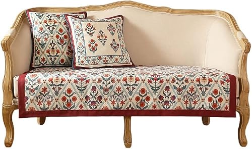 Miniatura 1 de TJLSS American Pastoral Sofa Cushion Leather Sofa Cover Retro Four Seasons Universal Cushion Towel (Color  D, Size  105 * 180cm)