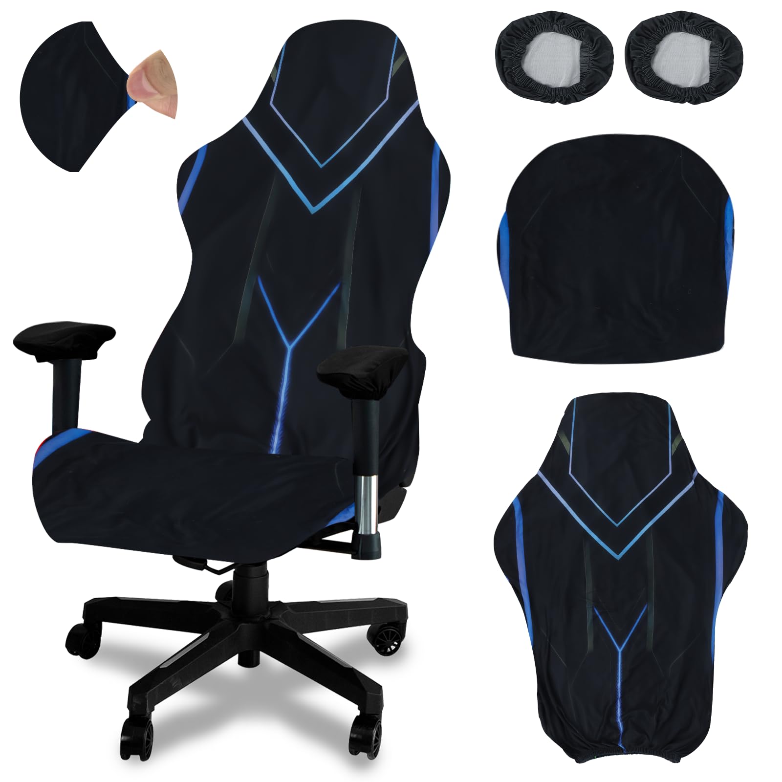 Yilnlg 4Pcs Stretch Gaming Chair Cover Breathable Washable Protective Cover