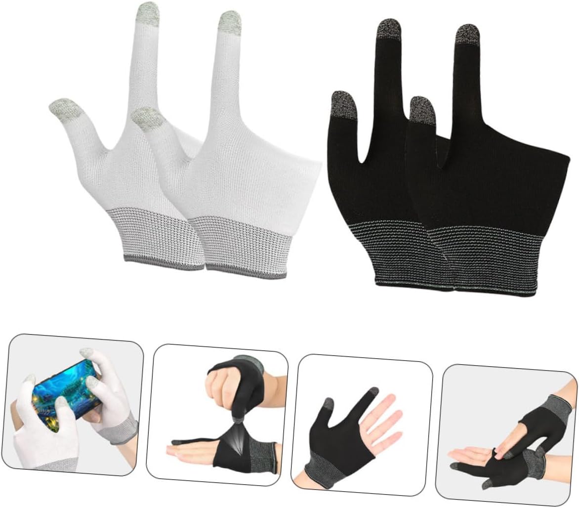 Gaming Finger Gloves Touchscreen Compatible Finger Sleeves for Mobile Gaming Breathable Elastic Non-Skid Comfort Fit 2 Pairs for Gamer Use image 3