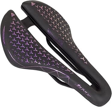 Soft Mountain Bike Seat Narrow Bike Seat Cushion Hollow Design Comfortable Bike Saddle Sponge Universal Bicycle Seats for Comfort Men MTB Road Bicycle Purple
