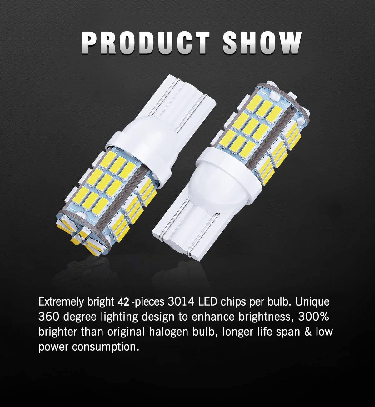 Antline T10 921 194 168 175 LED Bulbs White 20-Packs, Super Bright 3014 42-SMD LED Replacement 12 Volt RV Camper Trailer Boat Trunk Interior Dome Map License Lights, Backup Reverse Lights image 2