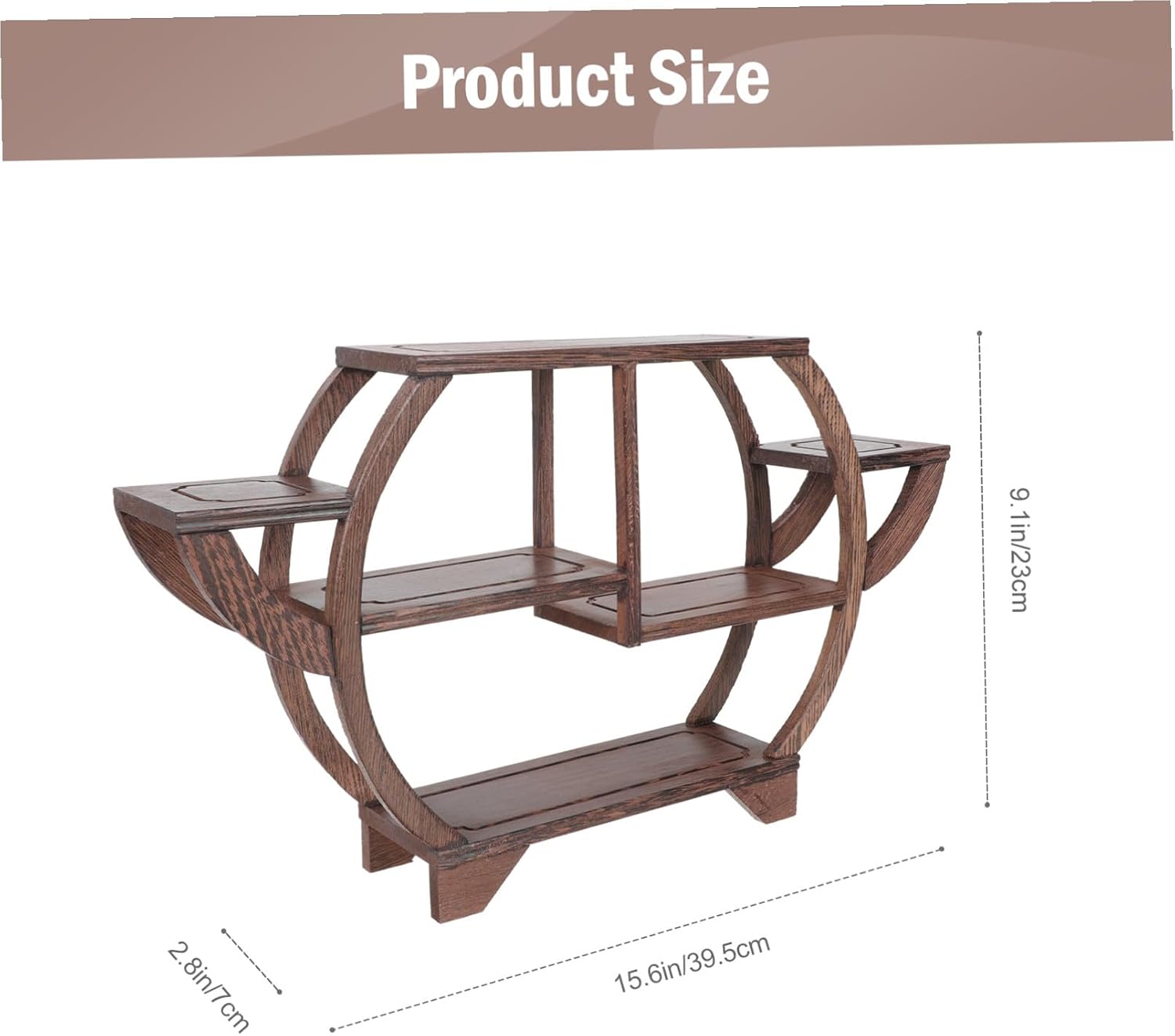 Artistic Chicken Wing Wood Curio Display Stand Desktop Ornament Rack for Home Decor Vintage Style Furniture Display Shelf for Living and Study