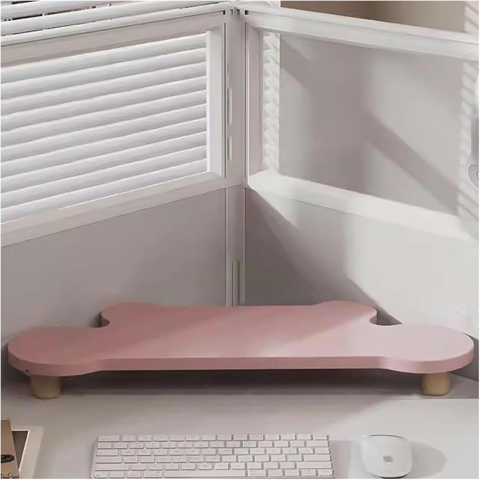 Organisateur de bureau triangle rose et support moniteur d'angle