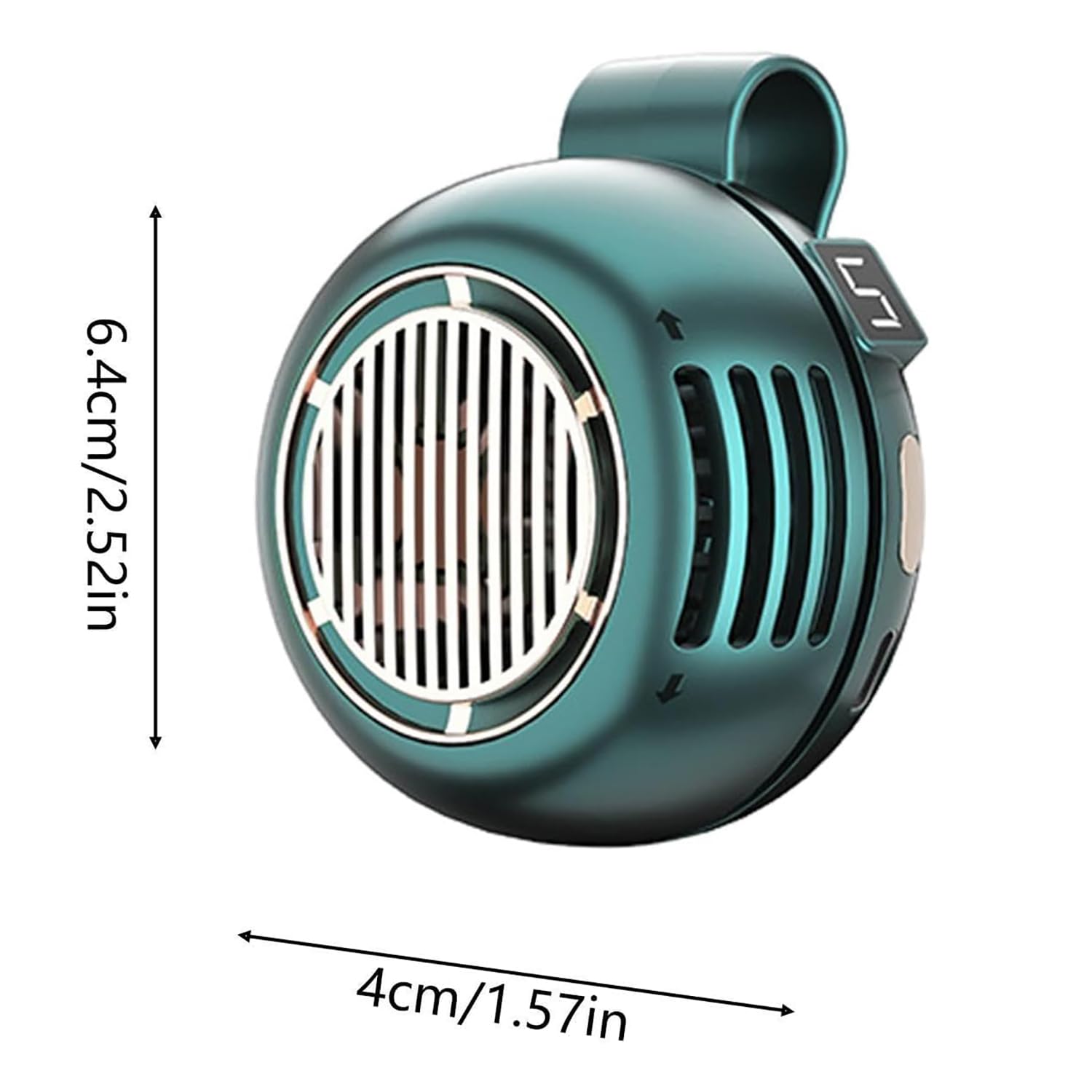 Mini ventilatore silenzioso senza pale portatile con clip, ventilatore a mani libere ricaricabile, 5 velocità, 1000 mAh, per viaggi, ufficio, camicia, regalo estivo per gli amanti del pieno