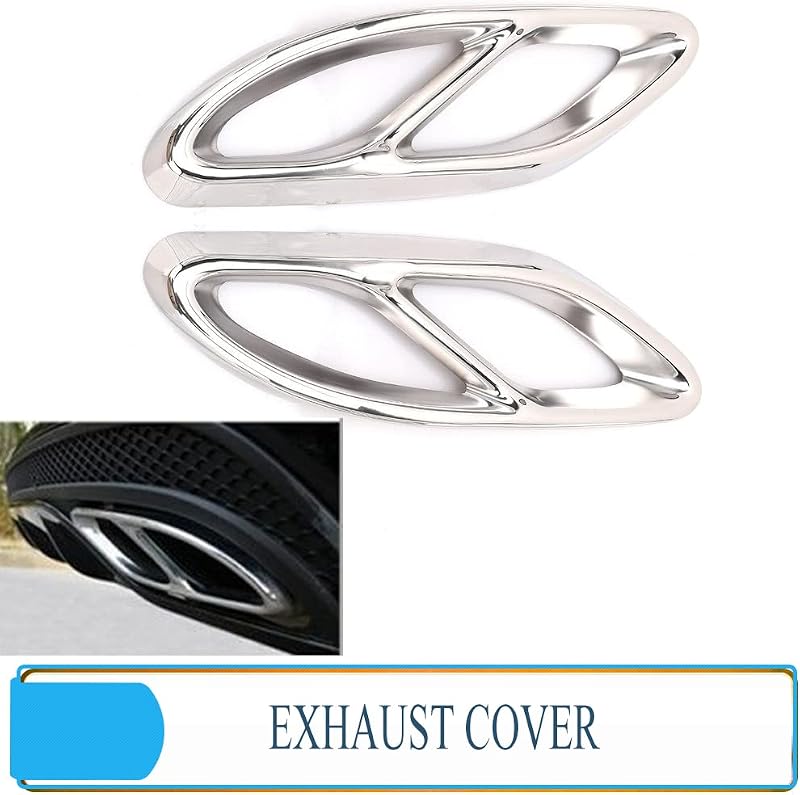 Baceyong 2db Rozsdamentes Kipufogó Trim Mercedes C-Class W205 Chrome Sportlook