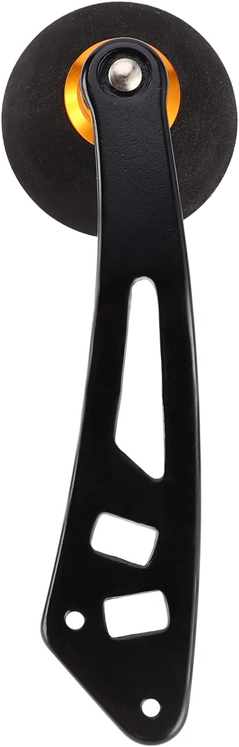 01 Baitcasting Reel Handle, Comfortable Fishing Reel Handle Replacement, EVA+Metal Material, Black Gold, 360° Smooth Rotation, Long Service Life