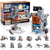 mababa 12-in-1 Robot Building Kit for Kids, STEM Educational Creation 190-Piece Kit with Solar Powered Motorized Engine and Gears, Science Experiment Set for 8 Years Above