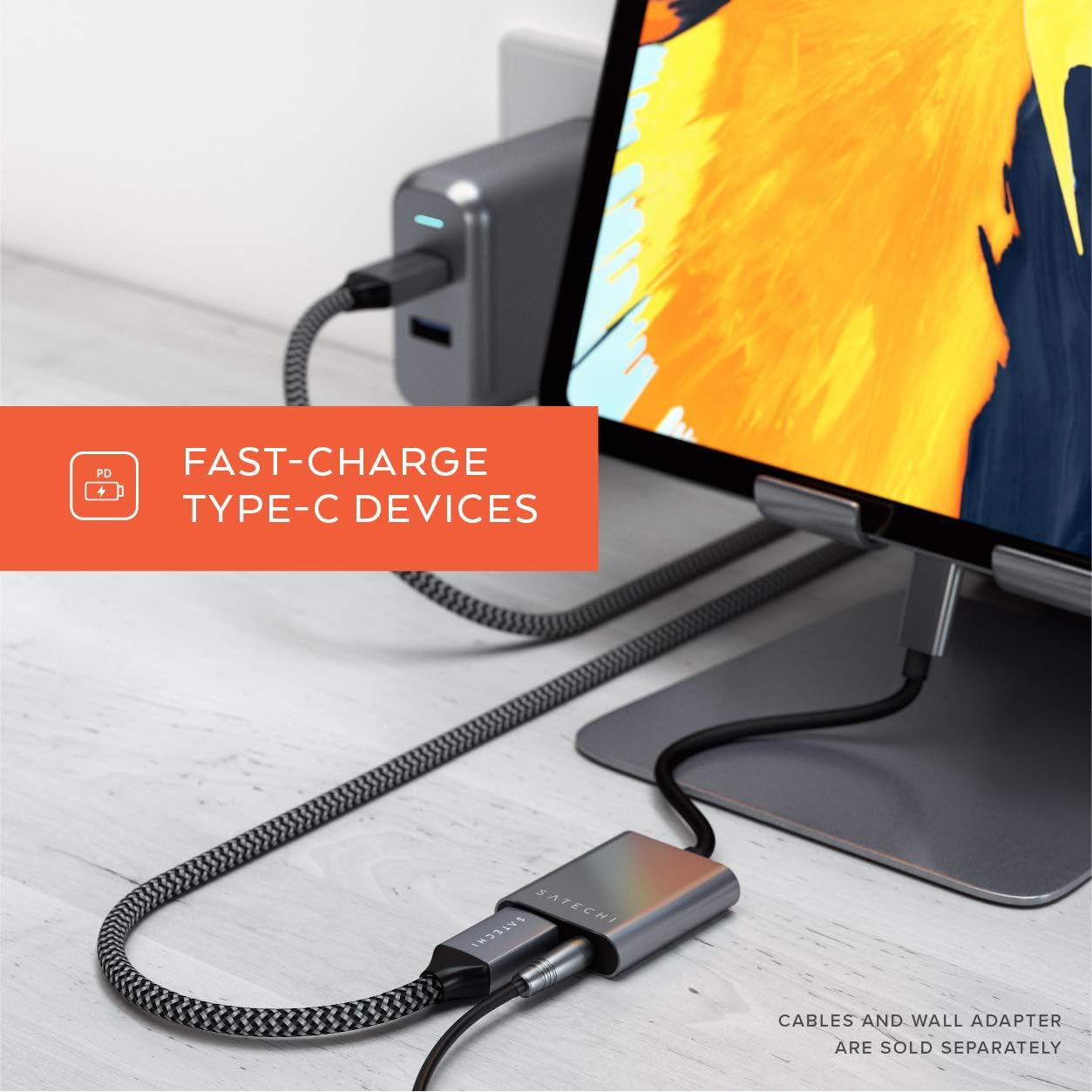 Satechi Aluminum Type-C to 3.5mm Audio Headphone Jack Adapter with USB-C PD Charging - Compatible with 2020/2018 iPad Pro, Google Pixel 3/XL/2, Microsoft Surface Go, Samsung Galaxy S9 Plus/S9, HTC U11