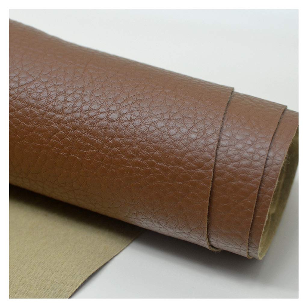 Solid Color Faux Leather Sheets Litchi Pattern Artificial Leather Fabric by The Metre 100x138cm/39''x54'' for DIY Crafts, Furniture Repair(Color:22)