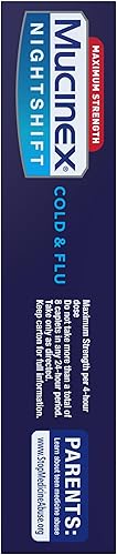 Miniatura 18 de Mucinex Nightshift para resfriado y gripe, potente alivio nocturno multisíntoma, 20 cápsulas de liberación rápida, analgésico/reductor de fiebre,