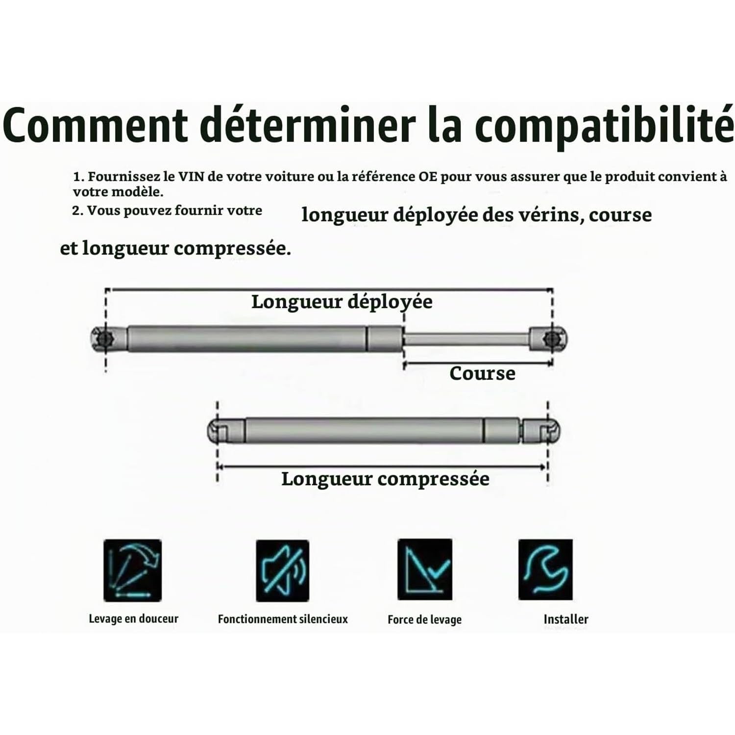 Verin Gaz pour 300N 150MM-900MM