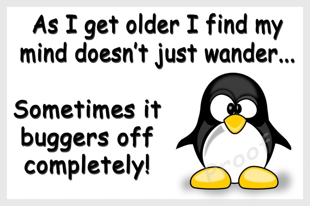 Penguin Funny Flexible Fridge Magnet Gift - As I get older