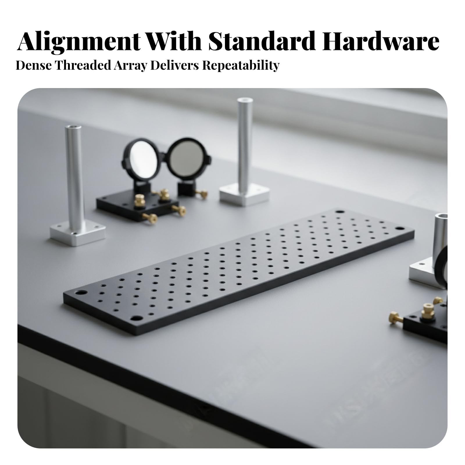 Sharplace Verzugsfrei Optisches Breadboard Robuste 10 mm Aluminiumplatte, hochsteif, Platte, für Optiklabor, Versuchsaufbau, Wissenschaftler, Laboranten, 100x200