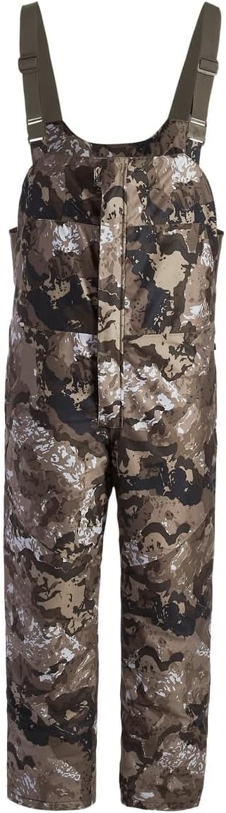 Pnuma Outdoors Torrent Bibs, Caza Camo, Water-Resistant, Primaloft Insulation, Adjustable Straps (to-BB-OV)
