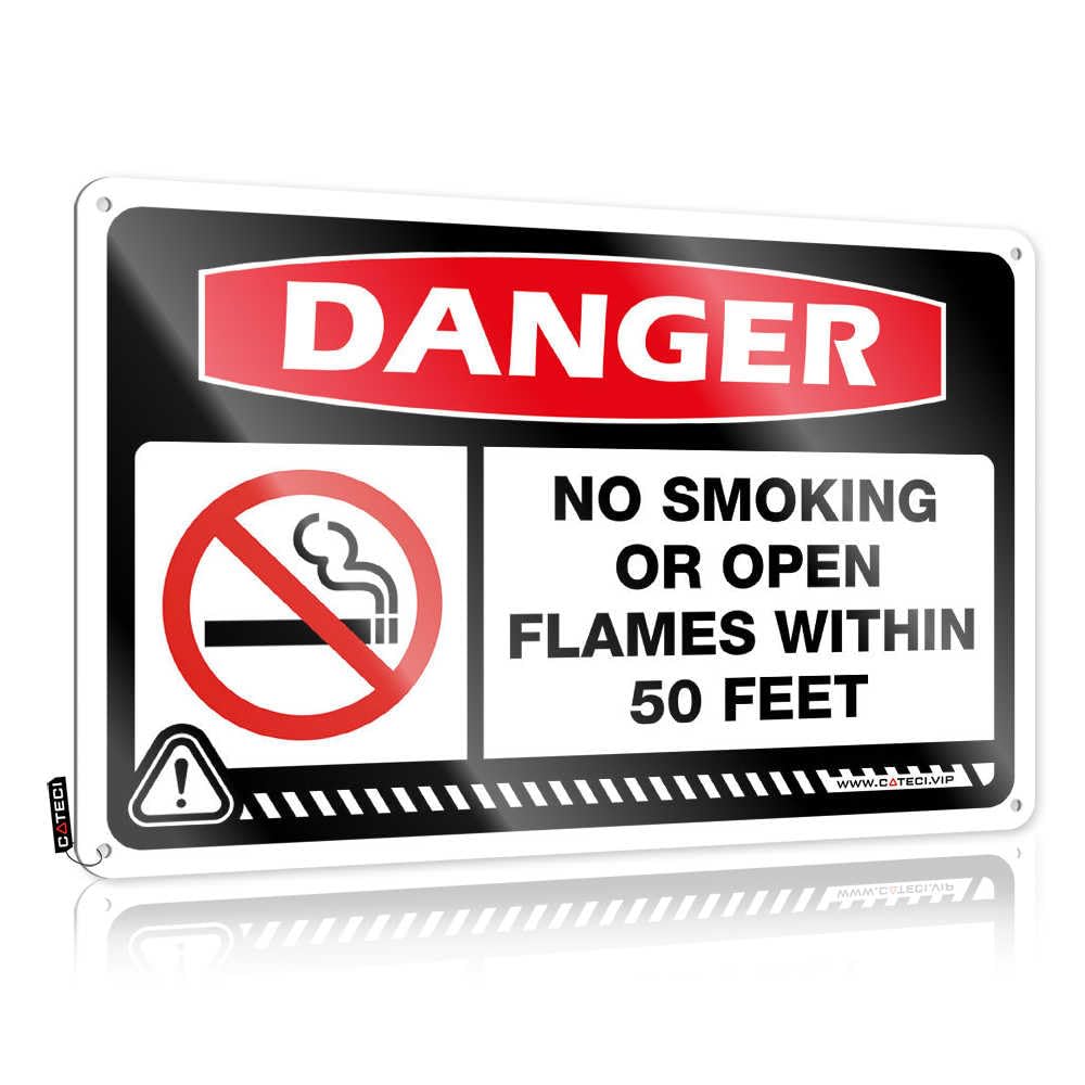 Bar For Man Cave Danger No Smoking Or Open Flames Within 50 Feet Tin Sign Signs For Man Cave Hot Beer Tin Sign(30X40CM)