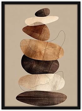 Modern Minimal Maximal  listrasyon Soyut Bohem Ah ap  er eveli Tablo  er eveli Poster Ev Dekorasyonu Duvar Dekoru Siyah 15 x 21 Balance_5