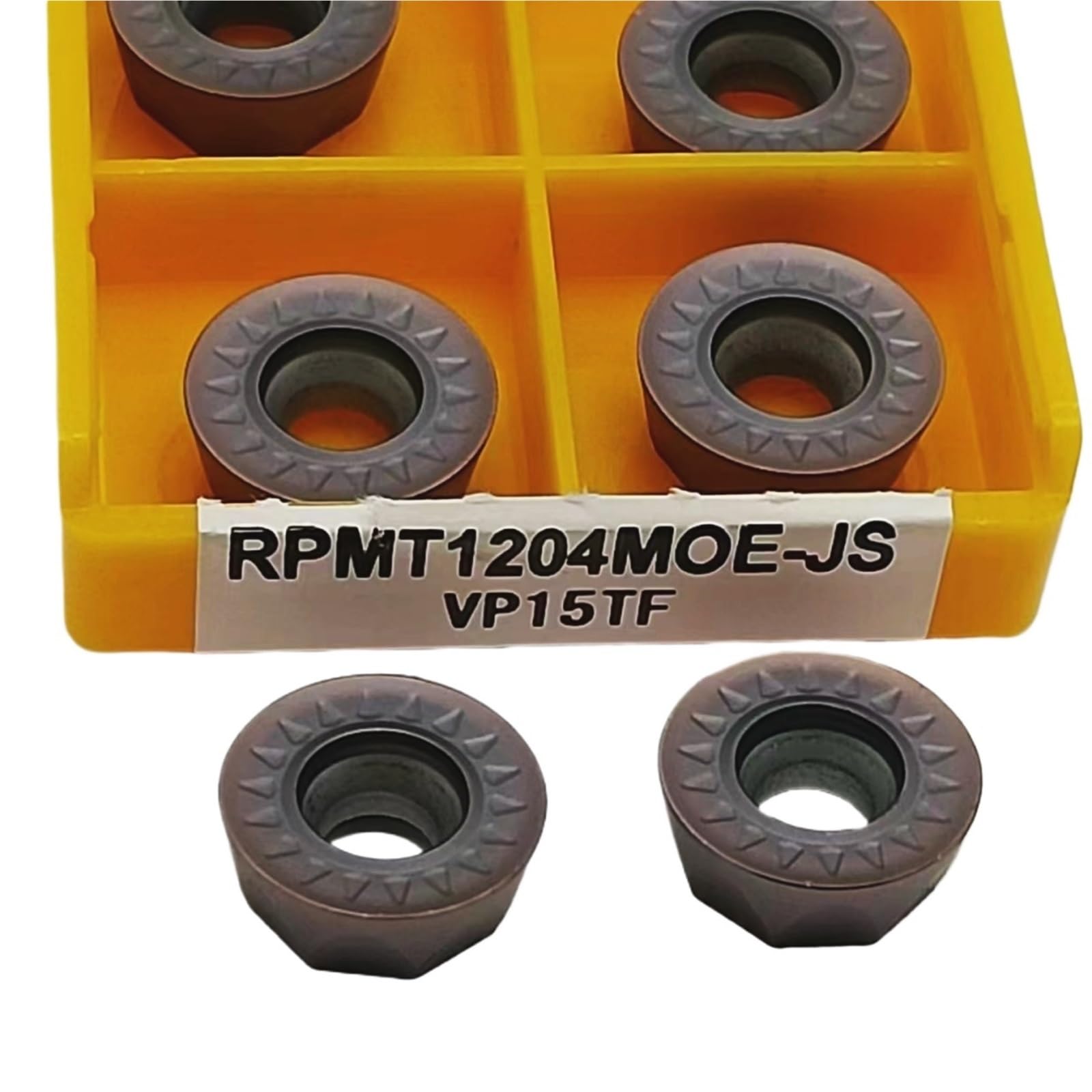 Cuchilla De Fresado Para Herramienta Corte CNC Acero Endurecido, 10 Uds Herramienta de Torno(RPMT1204 JS VP15 TF)