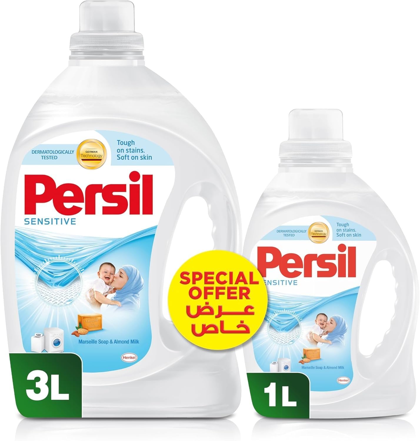 Persil Sensitive & Baby Liquid Laundry Detergent, 3+1 Litres