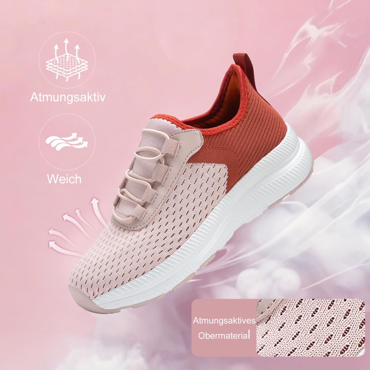 ZOVE Slip on Sneakers Damen rutschfeste Turnschuhe Atmungsaktives Leicht Sneaker & Sportschuhe für Damen Dämpfung Bequem Geeignet für Walking Fitness Jogging Freilandsport FR Size