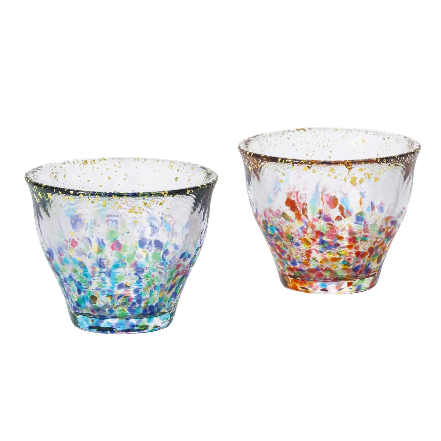 Aderia (ADERIA) 【 Tsugaru Vidro MATSURI Gold-Decorated Cup Pair Set 85ml Made in Japan, Comes in a Gift Box FS71564 】 Ochoko, Cup, Japanese Sake, Glass, Cold Sake, Small Sake Cup, Sake Cup, Elegant : 