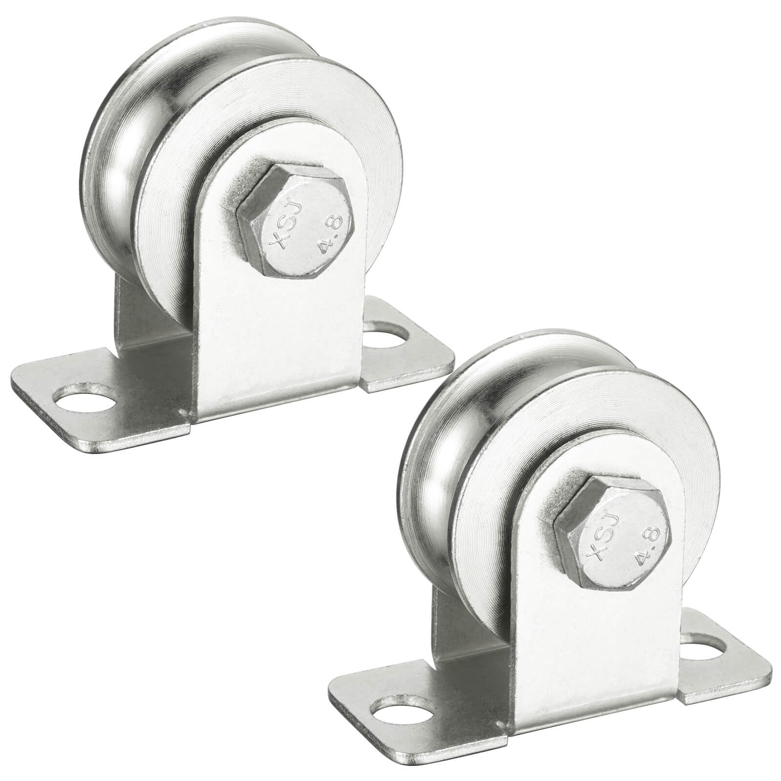 SHINICO Cable Pulley 48mm Wheel Wall Mount, Bearings Inside, Stainless Steel Rope Pulley for Pulley System, Sliding Gate, Load 1100 LB, 2Pcs