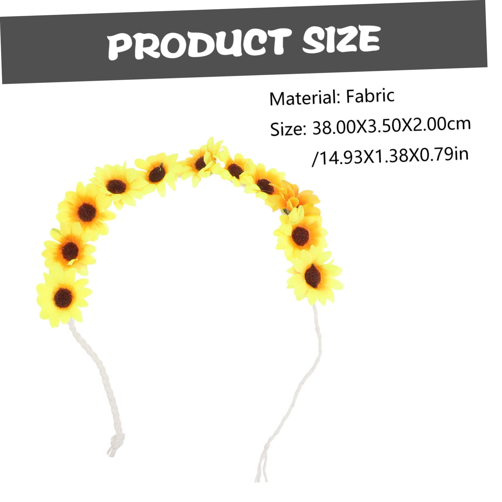 Veemoon 2 pièces Bandeau Fleur Doux Mariage Halloween Plage Accessoire Cheveux Élégant Durable et Peau Friendly Lot Jaune Blanc