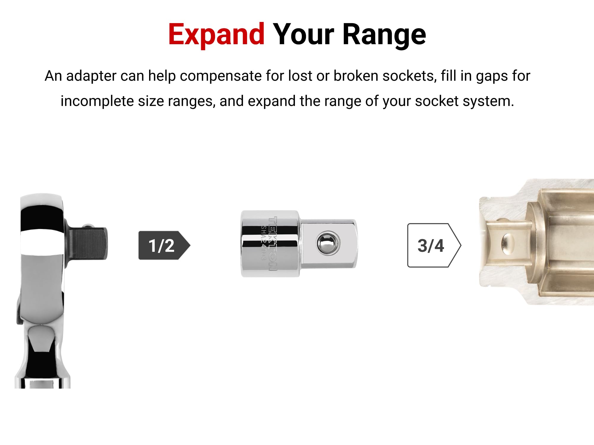 Tekton Drill Adapter 1/2" to 3/4" -2