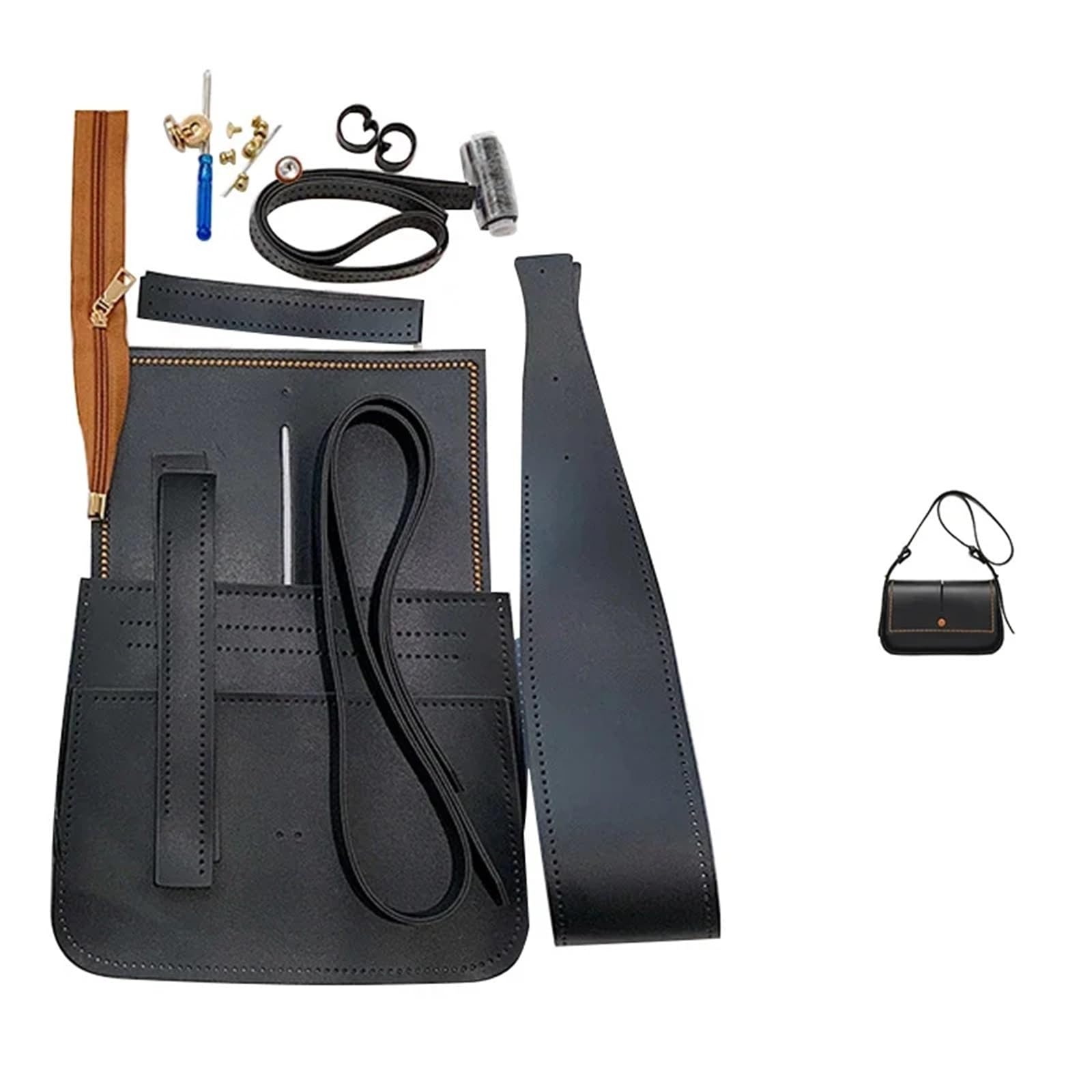 Kit de Bricolaje para Hacer Bolsas Conjunto de Bolso Hecho a Mano, Material for Coser a Mano, Kit de Bricolaje for Hacer Bolsos con Correa de Hombro, Kit for Coser a Mano el Bolsillo, Bolso Bandolera