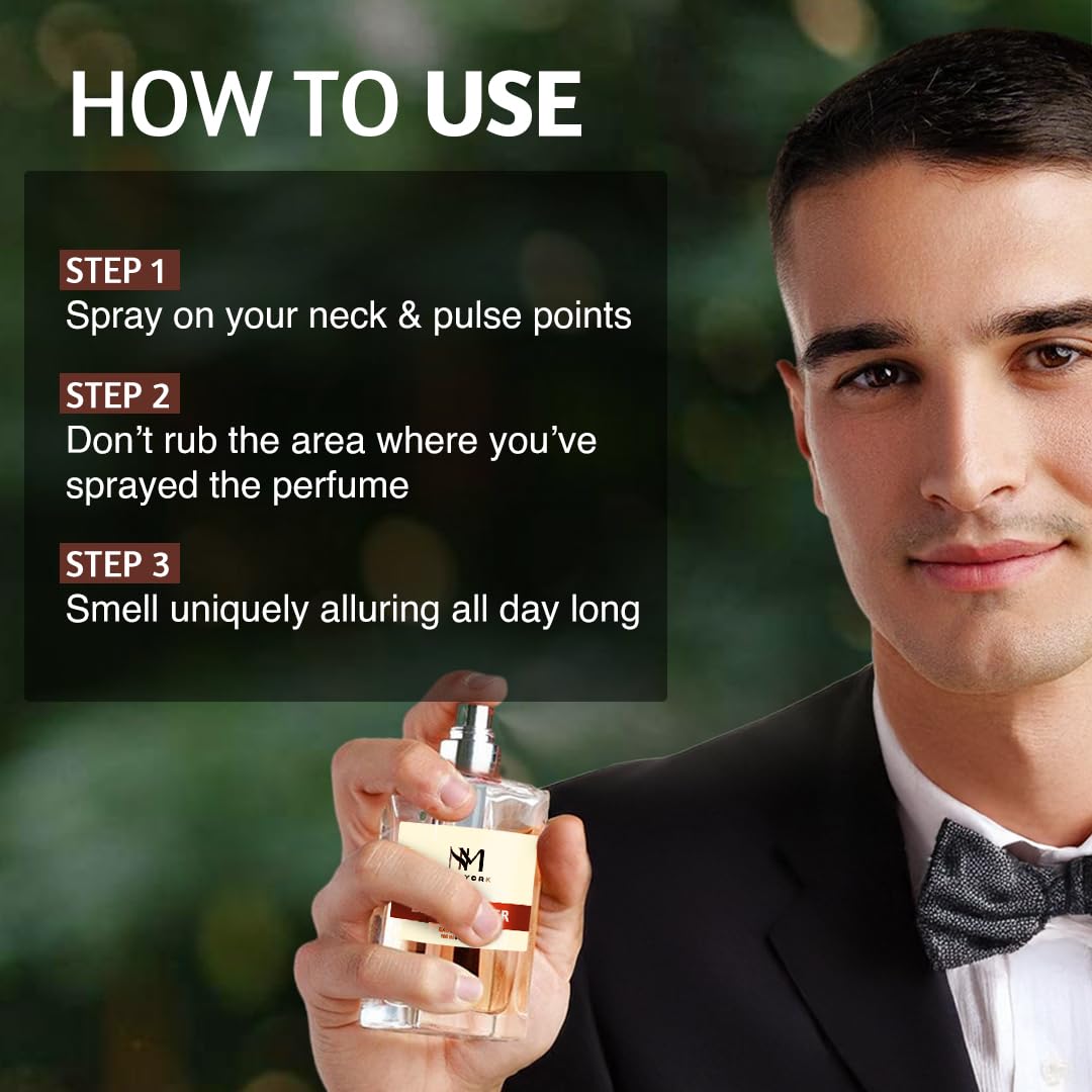 Nourish Mantra NM New York Datebreaker Luxury Perfume For Men | Premium Long Lasting Fragrance Spray | With Aromatic Blend of Citrus & Spice | Men Perfume | 100 ml