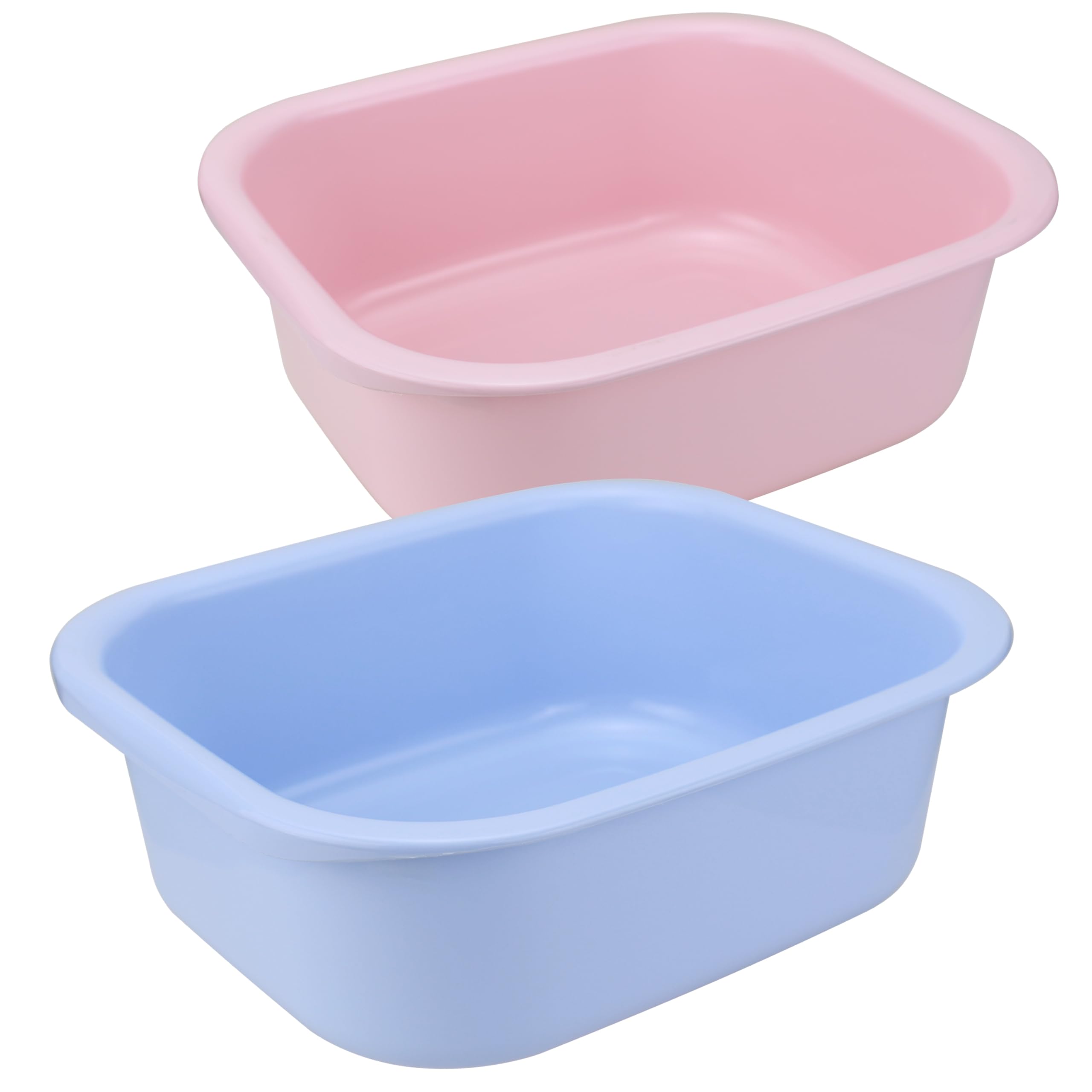 EIKS Lot de 2 bacs à eau rectangulaires en plastique pour un usage domestique, peu encombrant, résistant à la chaleur, idéal pour le nettoyage, le trempage et l'organisation, capacité 6,7 l