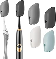 Muslish Silicone Toothbrush Covers 4-Pack: BPA-Free Caps for Electric & Manual Brushes, Breathable Travel Protectors (Gray)
