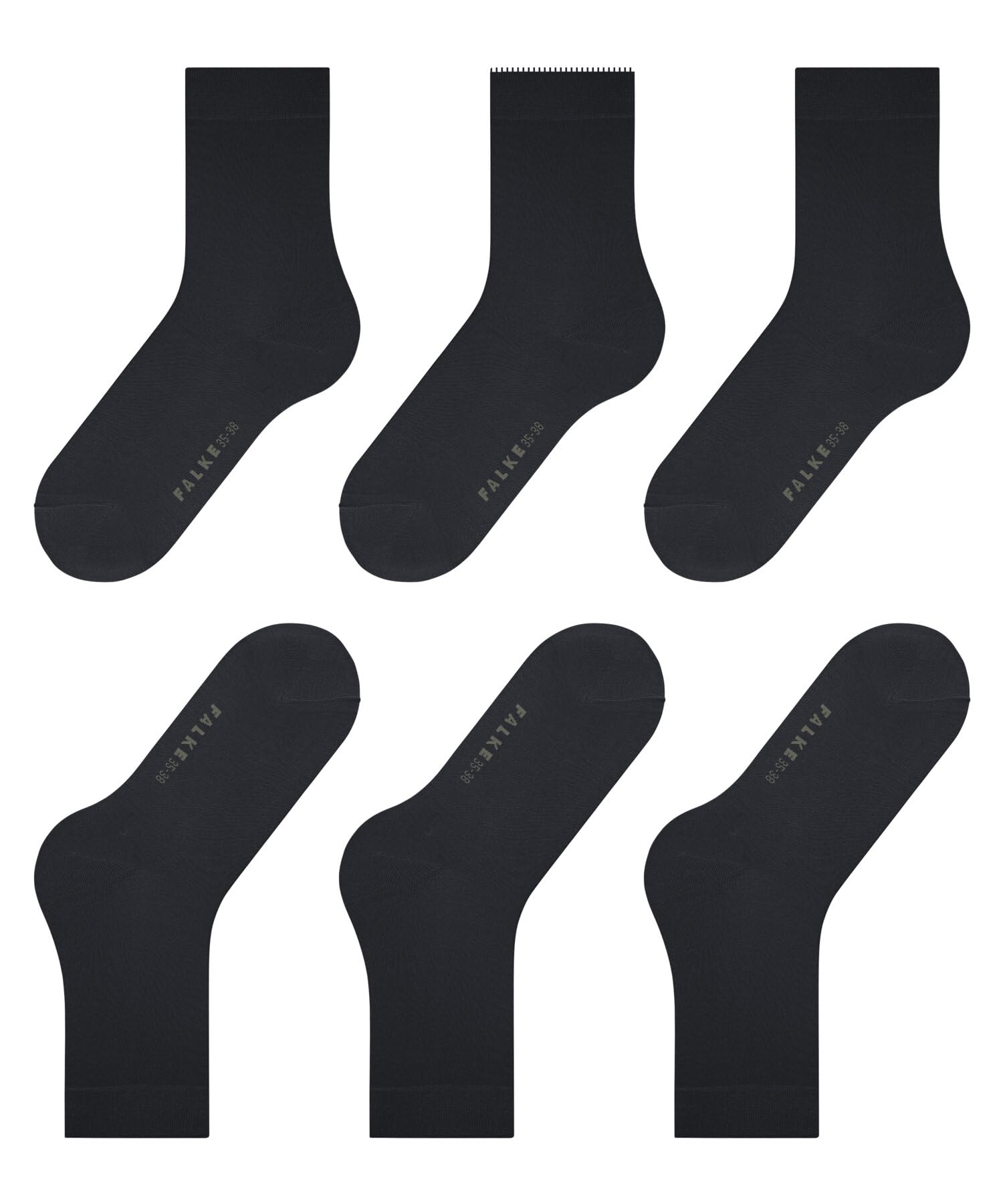 FALKE Kobiety Skarpety Cotton Touch Multipack W So bawełna jednokolorowe 3 Pak, Szary Graphite 3146, 39-42