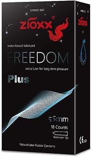 Zioxx World's Thinnest Freedom Condoms, Water based, 12 Pack (Black)