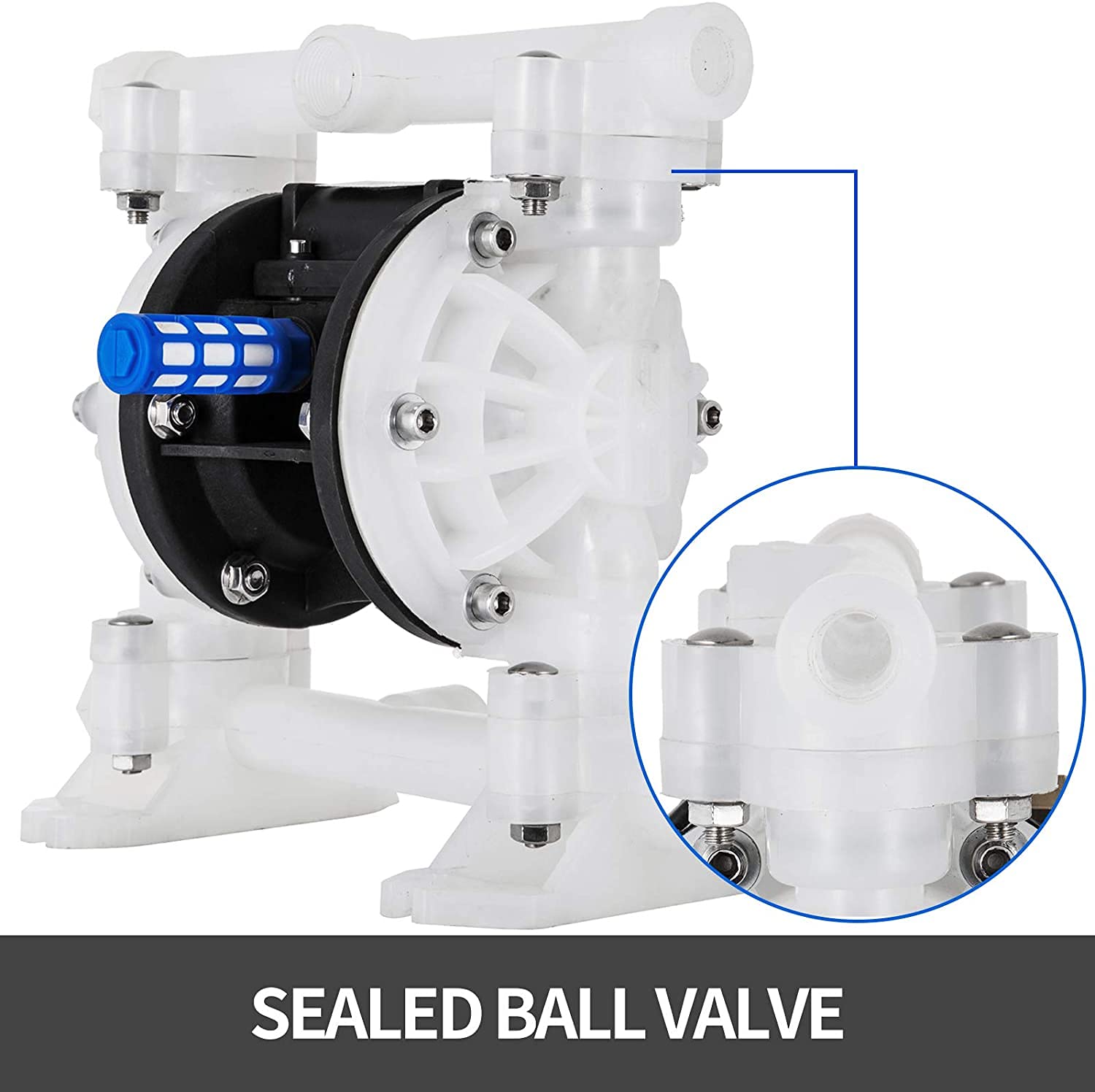 VEVOR Pompe à double membrane à air comprimé 2 m3/h, 5 kg, v0 air, parfaite pour l'eau, l'huile, la métallurgie, l'exploitation minière, le revêtement, la pression, la fabrication de papier