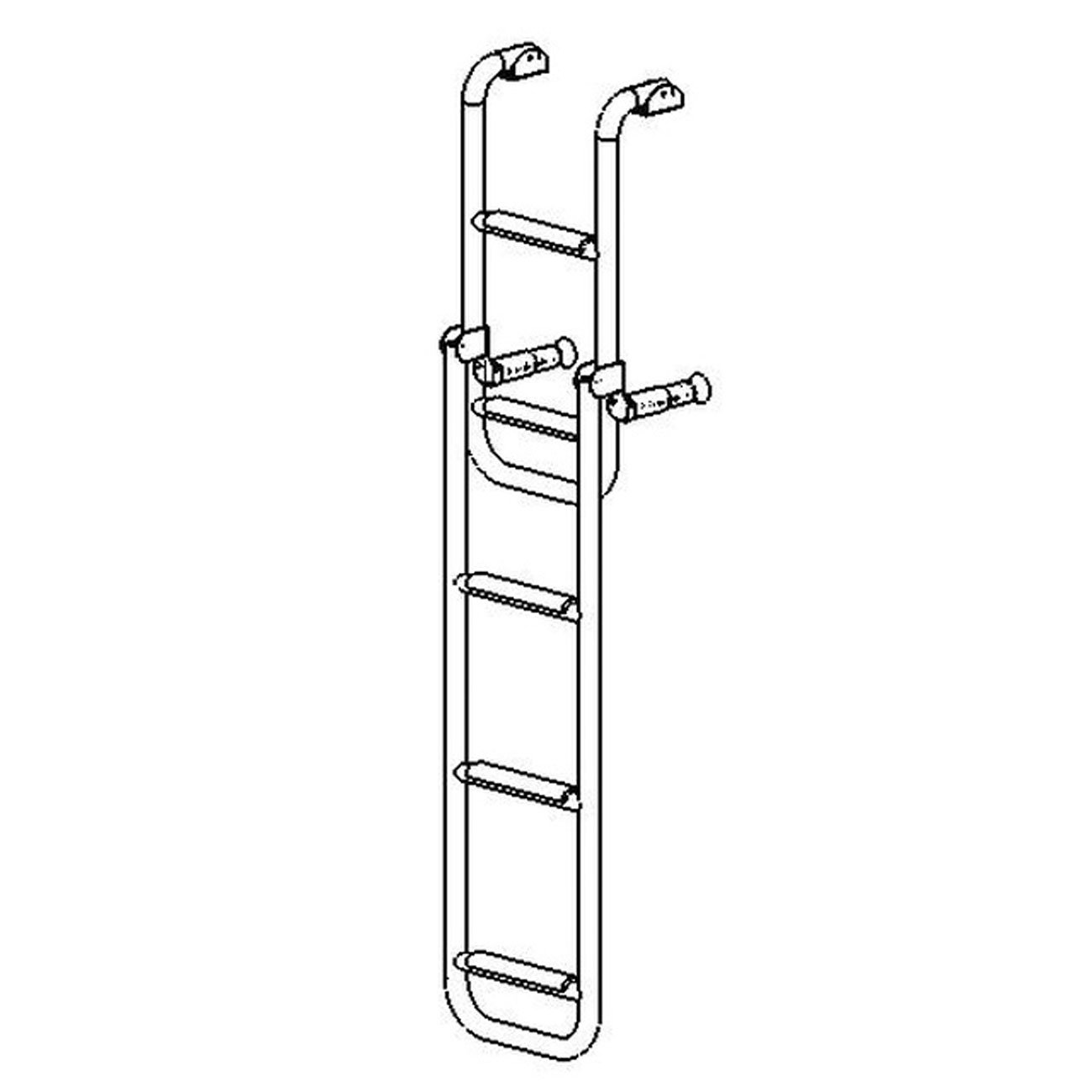 Badeleiter 2 plus 3 Stufen Bootsleiter klappbar Edelstahl 280x1325mm