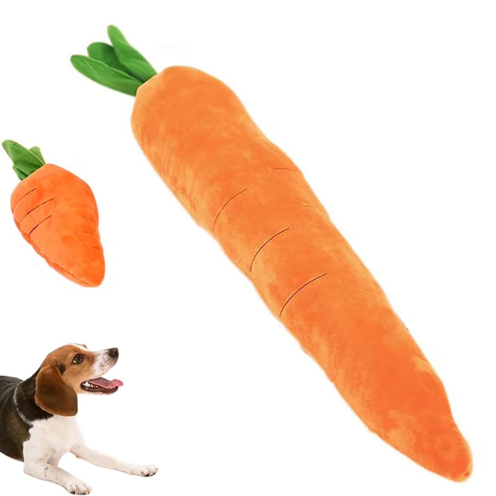 Generico Dog Toy - Carota gigante calmante per cani, carote ripiene giganti, giocattolo per animali domestici, robusto peluche multi-cigolii, per cani di taglia piccola, media e grande