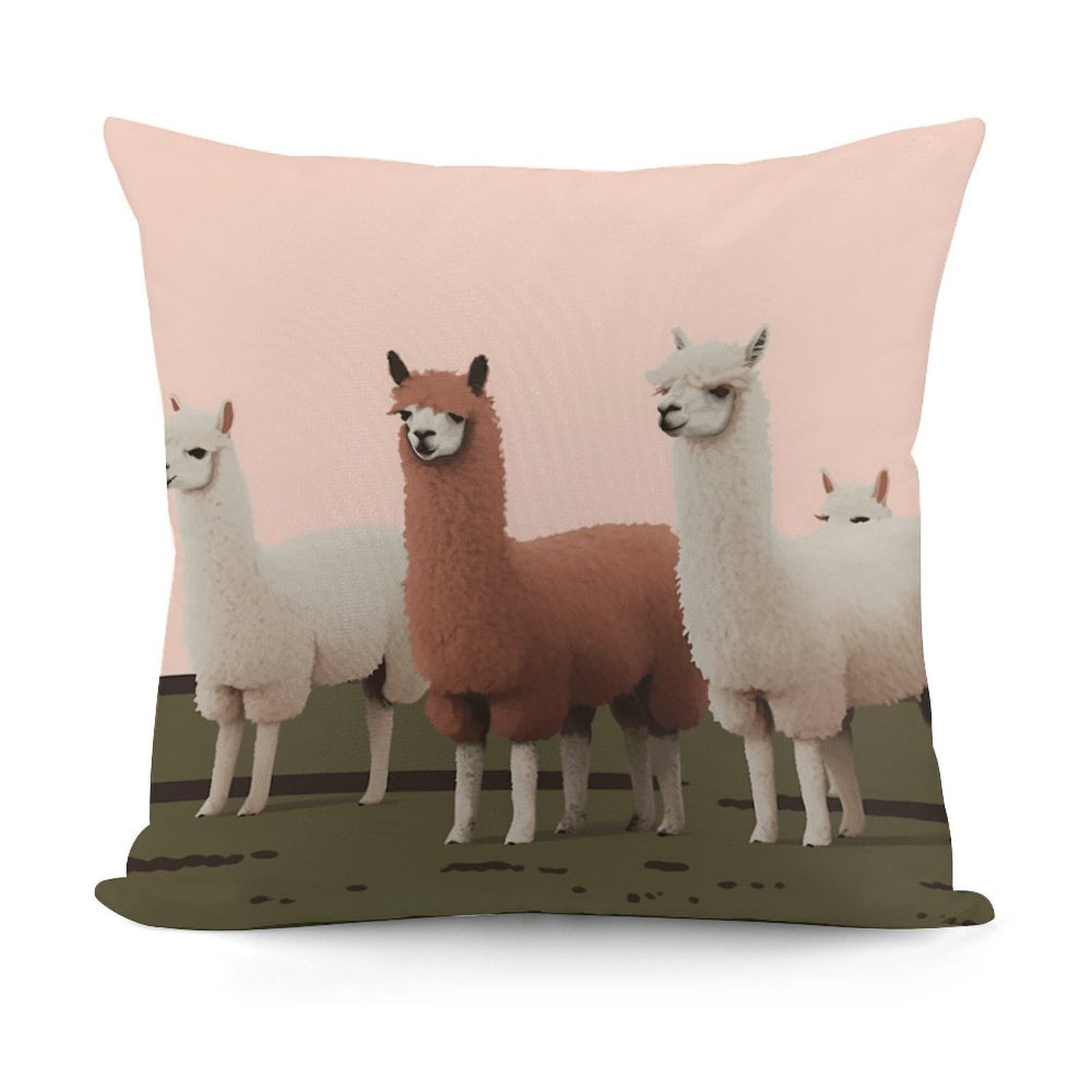 VstaDank Alpacas Throw Pillow Covers 18x18 Inch Soft Couch Home Decor Cushion Cover Comfortable Plush Square Cushion Case Farmhouse Decorative Pillowcase for Living Couch