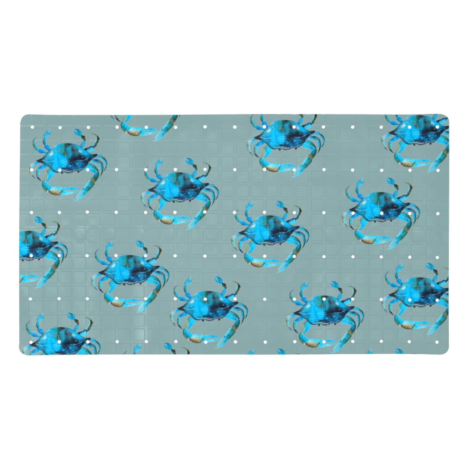 Tapis de baignoire antidérapant crabe bleu 40x71cm avec ventouses