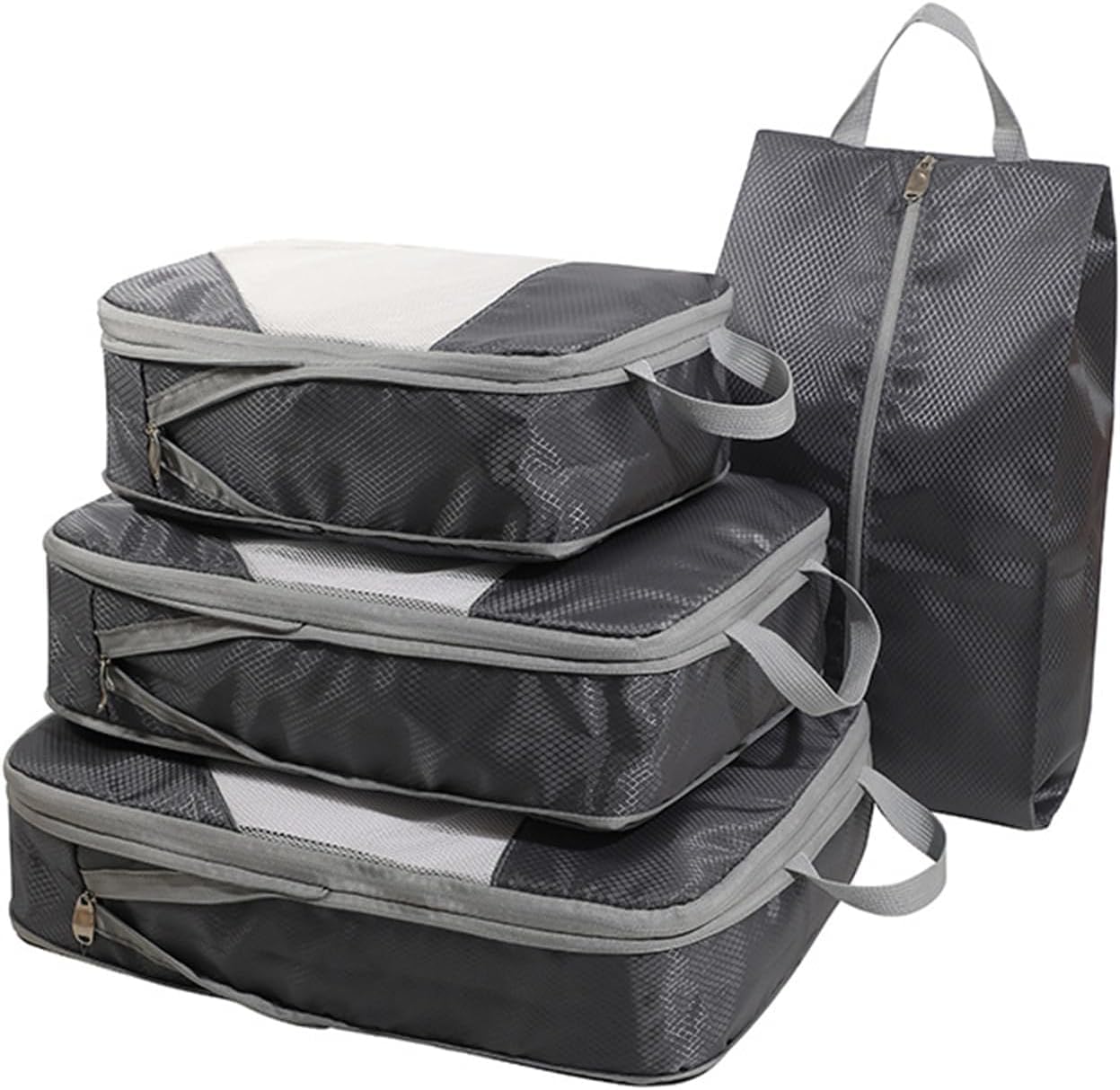 Store2508 Pack of 4 Compression Packing Cubes, Expandable Luggage Packing Organizers with Space Saving Double Zipper, Breathable Top Mesh Organize and Compress Travel Storage Bags Grey-image-31