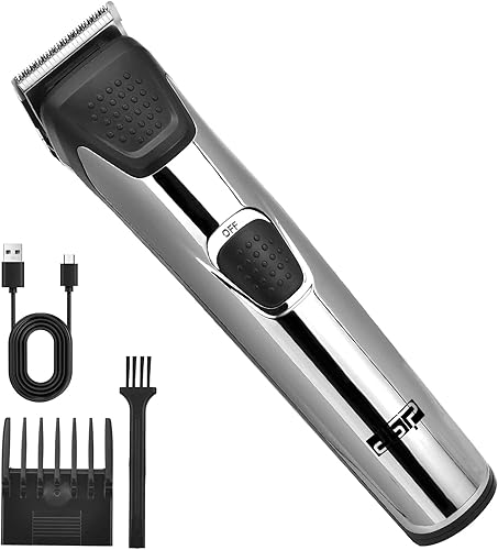 DSP Cortadora de pelo recargable para hombre, recortadora de barba eléctrica, inalámbrica, impermeable, kit de corte de pelo con peine ajustable de