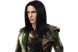 Long Black Straight Cosplay Wig for Men