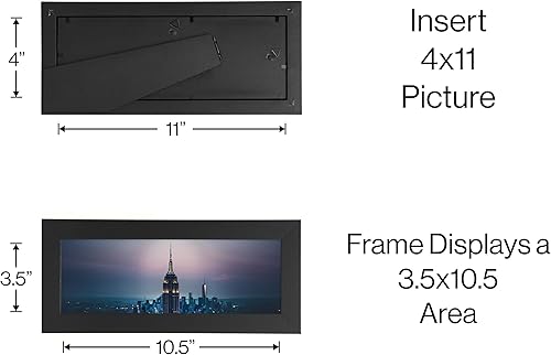 Miniatura 4 de Frame Amo Marco gris de 12 x 24 pulgadas para fotos o pósteres, borde ancho de 1 pulgada, acabado liso, parte delantera de acrílico